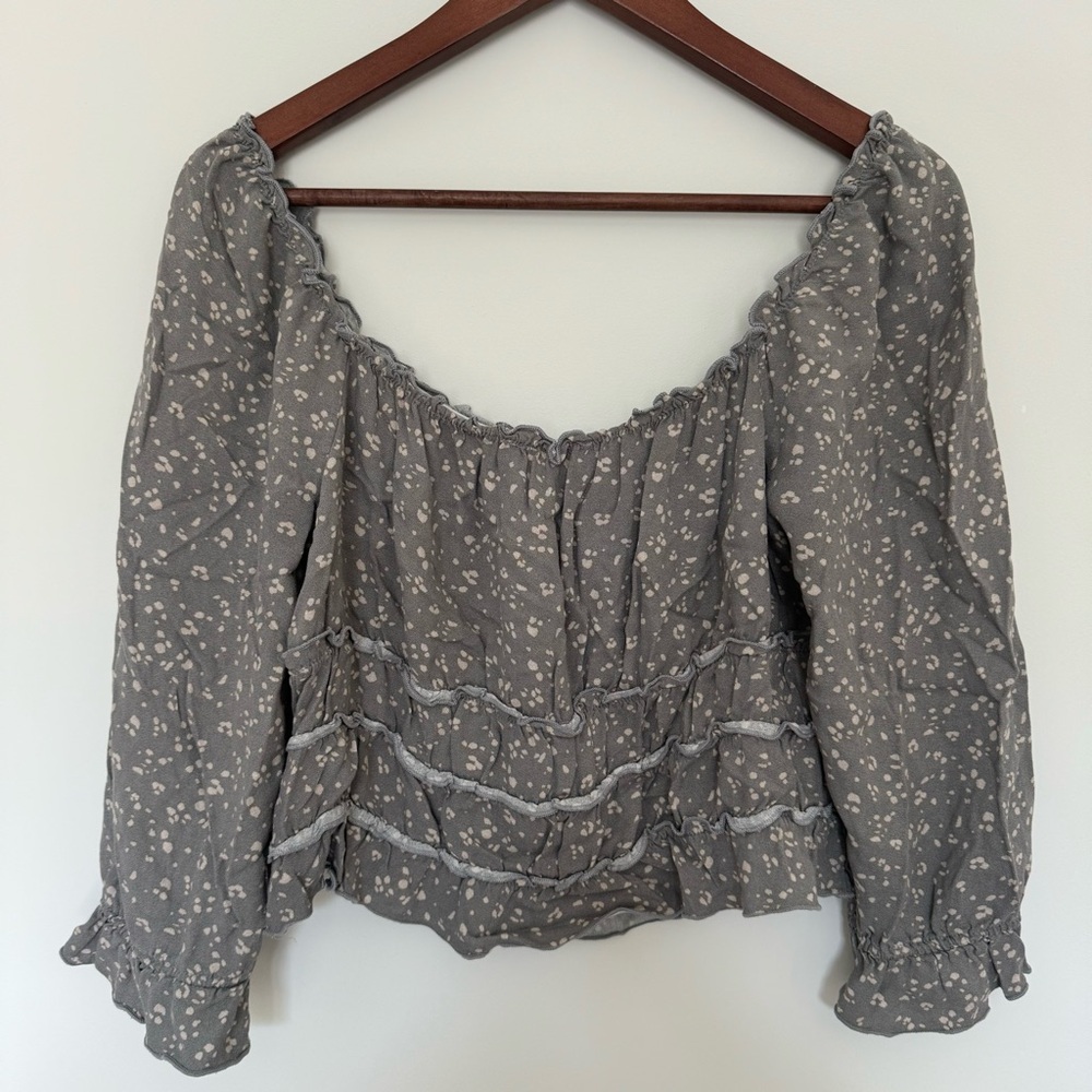 Kirious Gray Ruffle Top - Picture 4 of 4